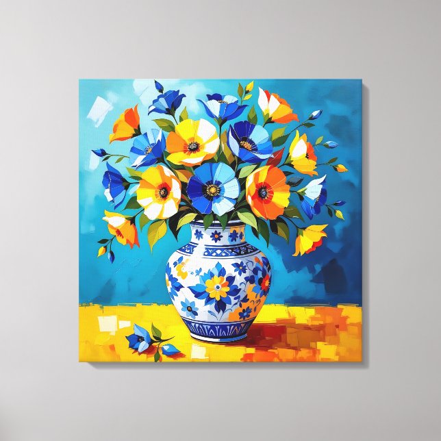 Beautiful Vase of Flowers  Canvas Print (Front)