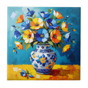 Beautiful Vase of Flowers  Tile