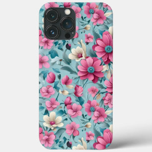 Beautiful Vector Floral Flowers Seamless Pattern  iPhone 13 Pro Max Case