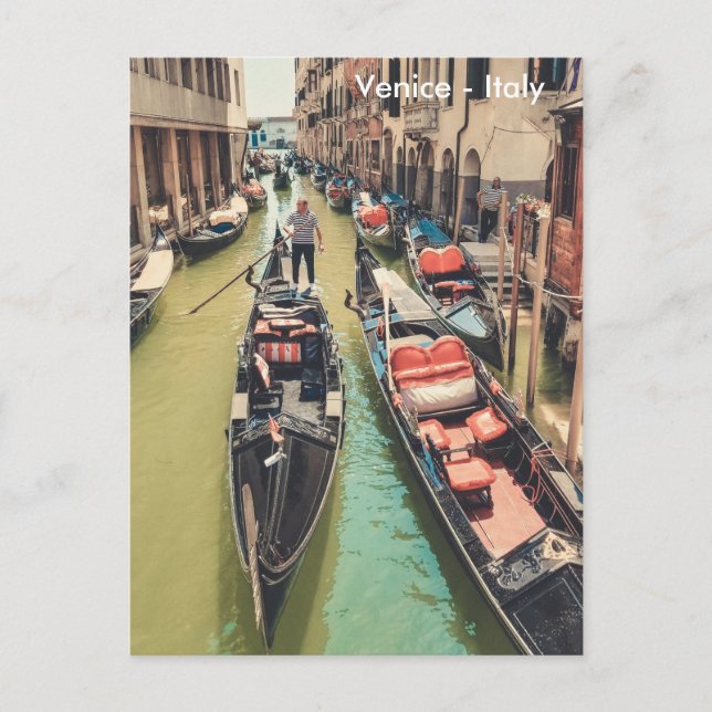 Beautiful Venice with Gondola Scene Postcard (Front)