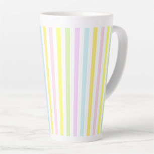 Beautiful Vertical Stripes in Pastel Colours Latte Mug