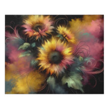 Beautiful Vibrant Abstract Sunflowers