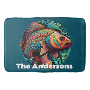 Beautiful Vibrant Fish Bath Mat