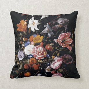 Beautiful vibrant floral art throw pillow