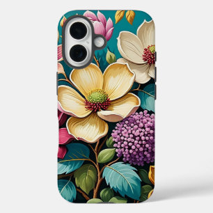 Beautiful Vibrant Flower Art iPhone 16 Case