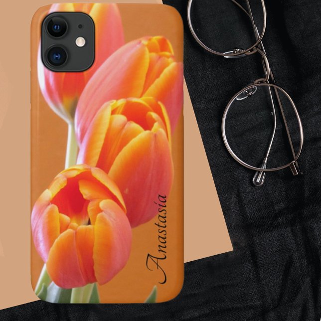 Beautiful Vibrant Orange Tulip Photo Template Case-Mate iPhone Case (Creator Uploaded)