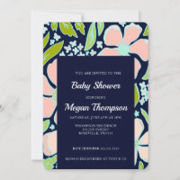 Beautiful vibrant pink/ blue flower Baby Shower