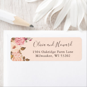 Beautiful Victoria Blush Floral Return Address
