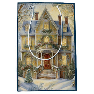 Beautiful Victorian Christmas Medium Gift Bag