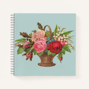 beautiful Victorian flower basket Notebook