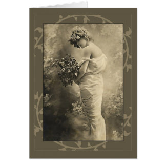 Beautiful Victorian Lady with cut flowers