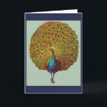 beautiful Victorian peacock print Card<br><div class="desc">A marvellous image of a marvellous peacock, found in one of the many Victorian scrapbooks in my collection. He looks equally marvellous on all kinds of EVERYTHING, including greeting cards. Note that this is a blank card - it needs you to come up with a snappy message. Wanna see more...</div>