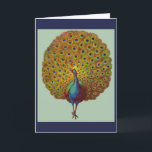 beautiful Victorian peacock print Card<br><div class="desc">A marvellous image of a marvellous peacock, found in one of the many Victorian scrapbooks in my collection. He looks equally marvellous on all kinds of EVERYTHING, including greeting cards. Note that this is a blank card - it needs you to come up with a snappy message. Wanna see more...</div>