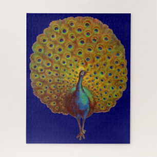 beautiful Victorian peacock print Jigsaw Puzzle