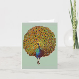 beautiful Victorian peacock print Note Card