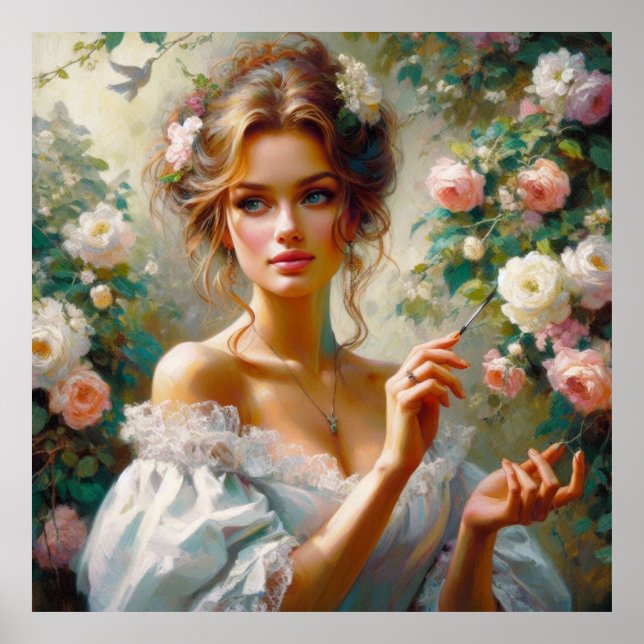 Beautiful Victorian with Roses Poster (Front)