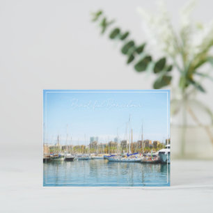 Beautiful view of marina in Spain Holiday Postcard
