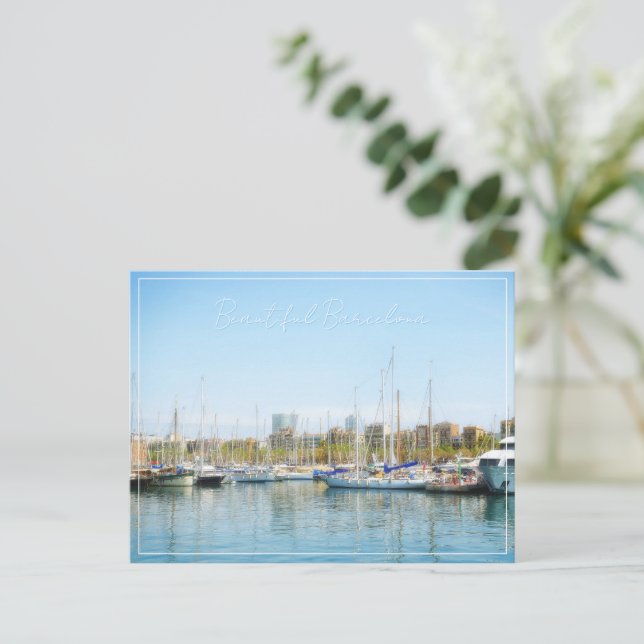 Beautiful view of marina in Spain Holiday Postcard (Standing Front)