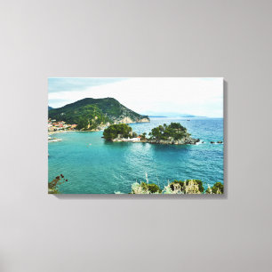 Beautiful view of Parga islet, Greece Canvas Print