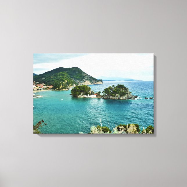 Beautiful view of Parga islet, Greece Canvas Print (Front)