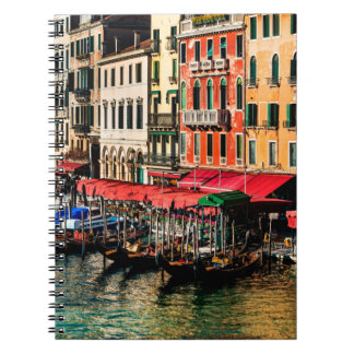 Beautiful view of water street and old buildings i notebook