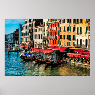 Beautiful view of water street and old buildings i poster