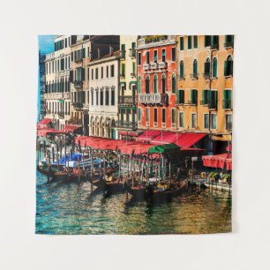Beautiful view of water street and old buildings i tapestry