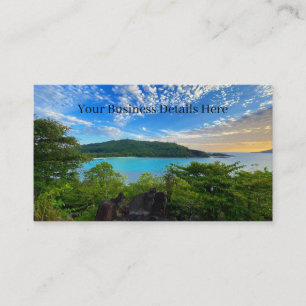Beautiful View Scenic Tropical Seychelles Island Business Card