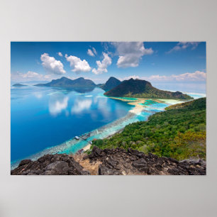 Beautiful View   Top of Bohey Dulang Island Poster