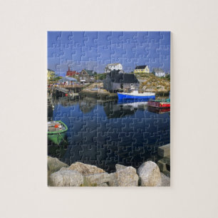 Beautiful village of Peggy's Cove with harbour Jigsaw Puzzle