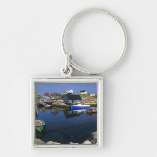 Beautiful village of Peggy's Cove with harbour Keychain