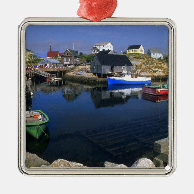 Beautiful village of Peggy's Cove with harbour Metal Ornament (Front)