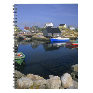 Beautiful village of Peggy's Cove with harbour Notebook