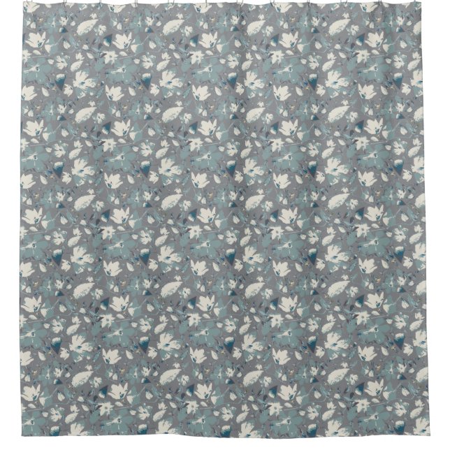 Beautiful Vines Cream Blue Grey Floral Print (Front)