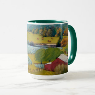 Beautiful Vineyard in yellow blue red green  Mug