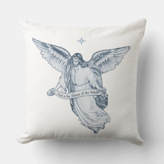 Beautiful Vintage Angel with Message Throw Pillow (Front)