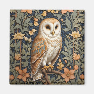 Beautiful Vintage Barn Owl William Morris Inspired Magnet