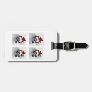 Beautiful Vintage Boston Terrier Puppy Luggage Tag