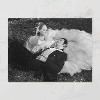 Beautiful Vintage Bride and Groom Postcard