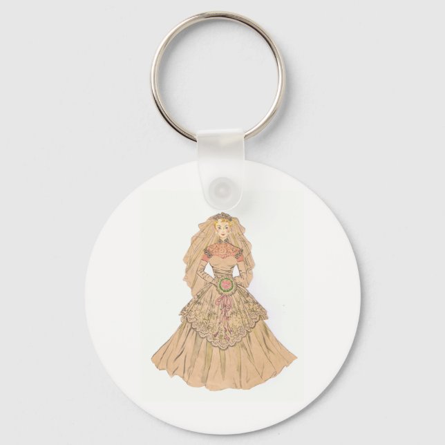 Beautiful Vintage Bride/Bachelorette Party Keychain (Front)