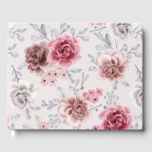 Beautiful Vintage Chic Cottage Roses Guest Book