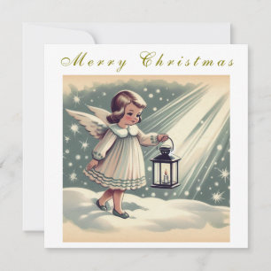 Beautiful vintage Christmas Angel Holiday Card