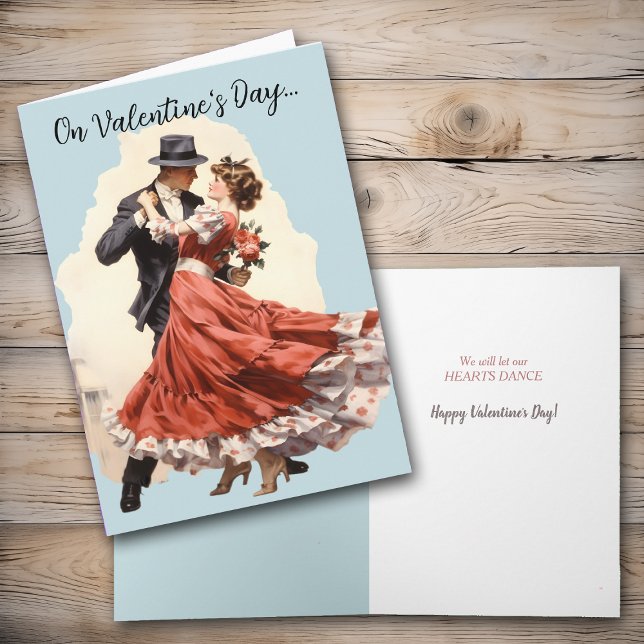 Beautiful Vintage Couple Dancing Valentine Holiday Card (Creator Uploaded)