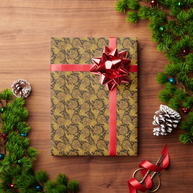 Beautiful vintage ethnic elegant flower pattern wrapping paper (Holiday Gift)