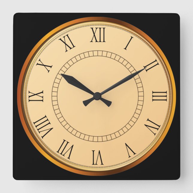 Beautiful Vintage Face Roman Numeral Wall Clock (Front)