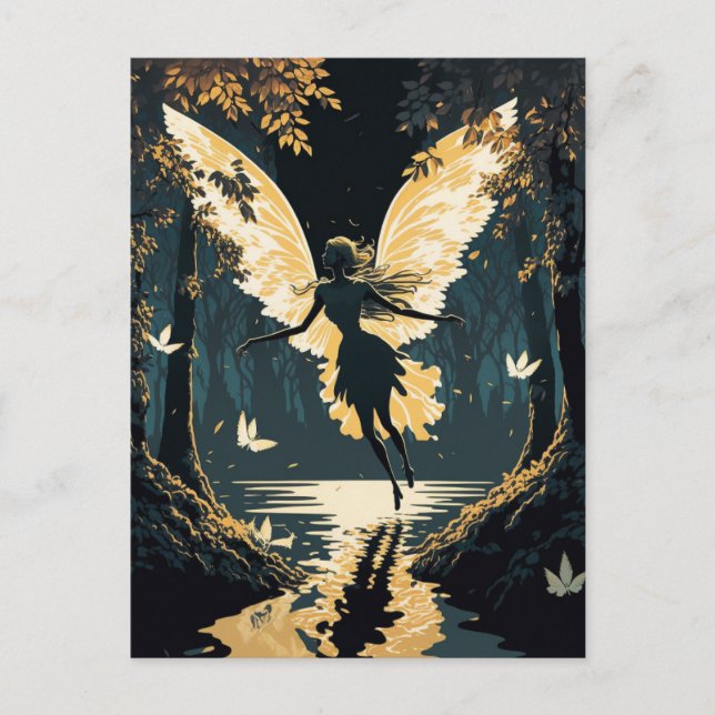 Beautiful Vintage Fairy  Postcard (Front)