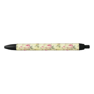 Beautiful Vintage Floral Black Ink Pen