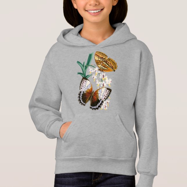 Beautiful Vintage Floral Butterfly Illustration (Front)