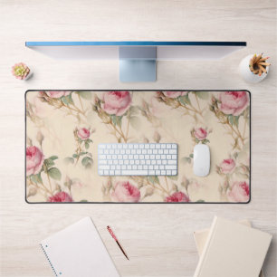 Beautiful Vintage Floral Desk Mat