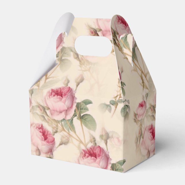 Beautiful Vintage Floral Favor Box (Front Side)